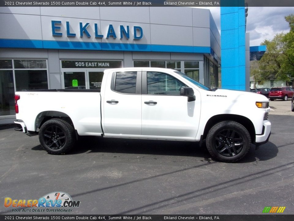 2021 Chevrolet Silverado 1500 Custom Double Cab 4x4 Summit White / Jet Black Photo #2