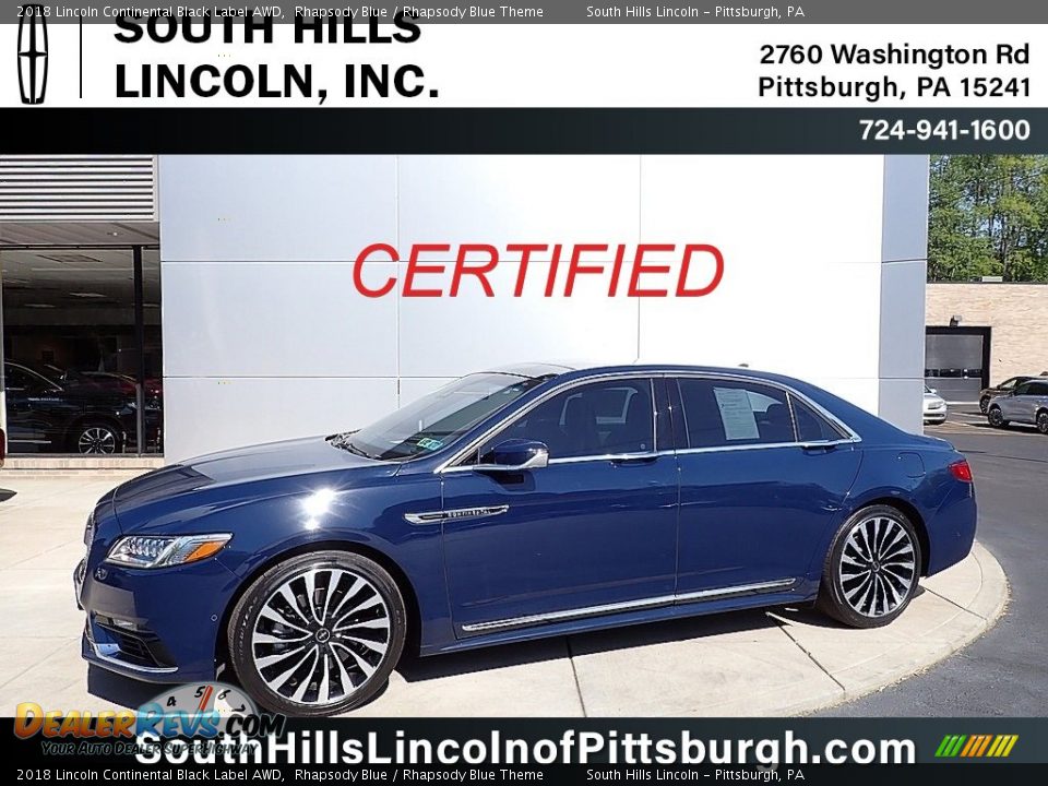 2018 Lincoln Continental Black Label AWD Rhapsody Blue / Rhapsody Blue Theme Photo #1