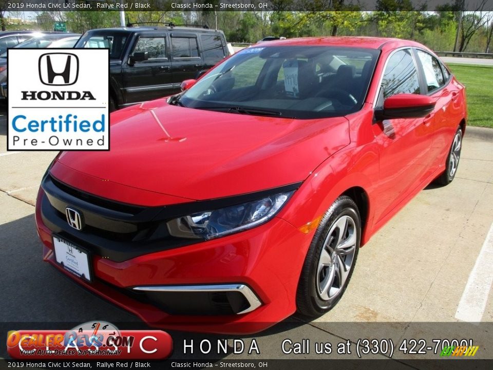 2019 Honda Civic LX Sedan Rallye Red / Black Photo #1