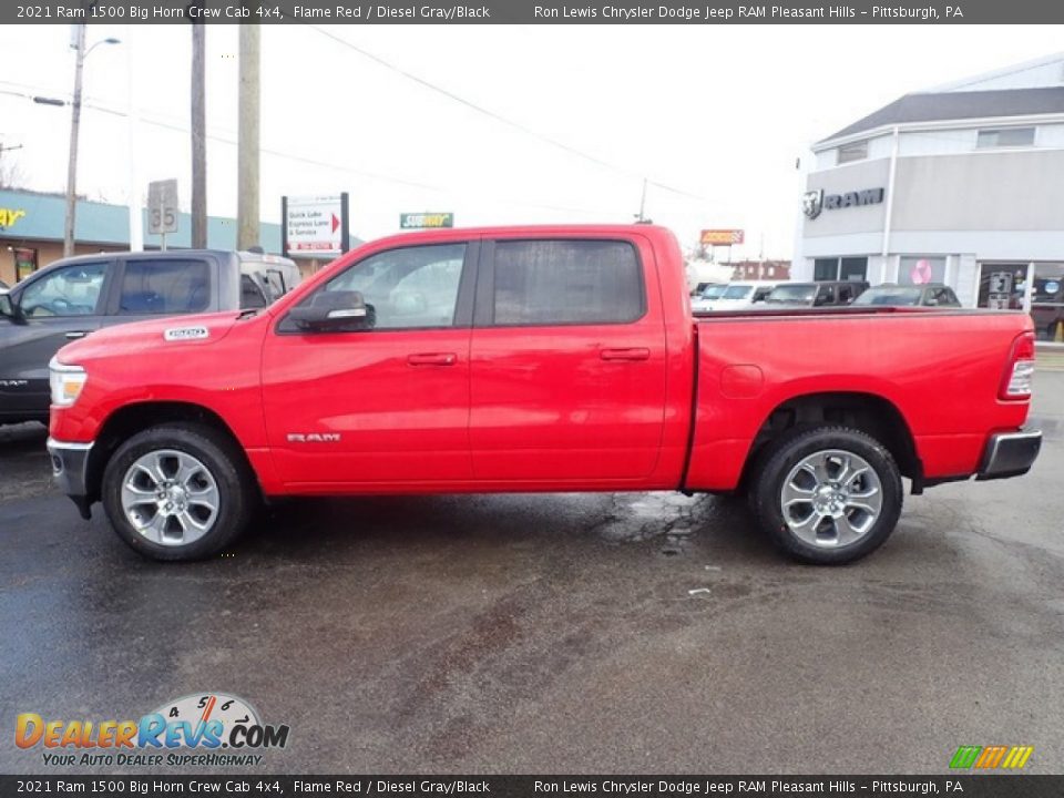 2021 Ram 1500 Big Horn Crew Cab 4x4 Flame Red / Diesel Gray/Black Photo #3