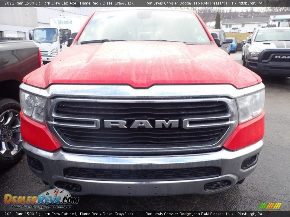2021 Ram 1500 Big Horn Crew Cab 4x4 Flame Red / Diesel Gray/Black Photo #9