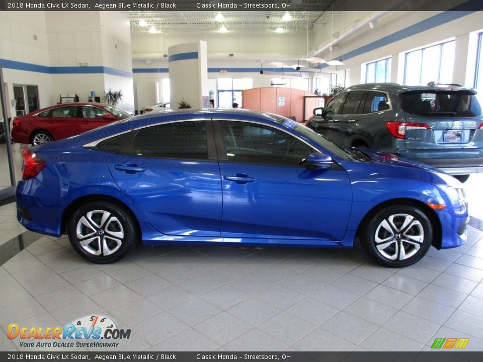 2018 Honda Civic LX Sedan Aegean Blue Metallic / Black Photo #4