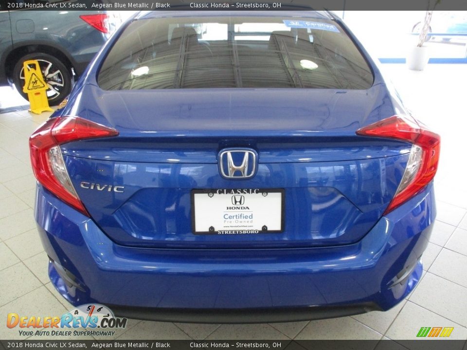 2018 Honda Civic LX Sedan Aegean Blue Metallic / Black Photo #7