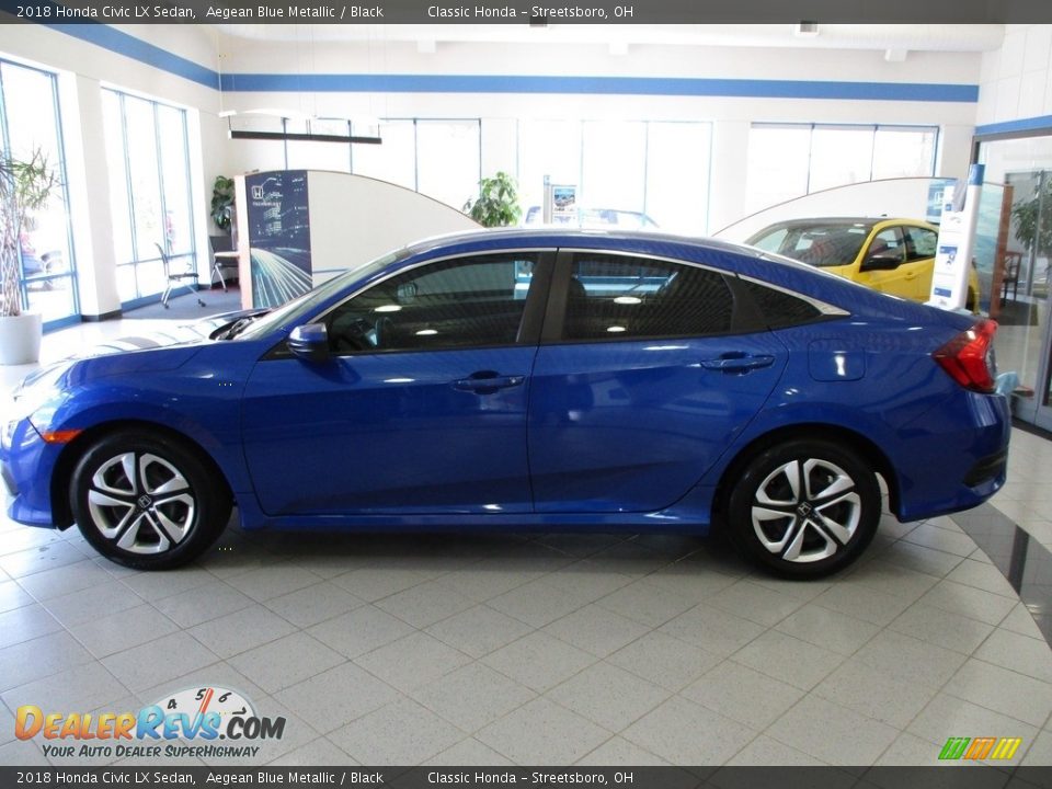 2018 Honda Civic LX Sedan Aegean Blue Metallic / Black Photo #8