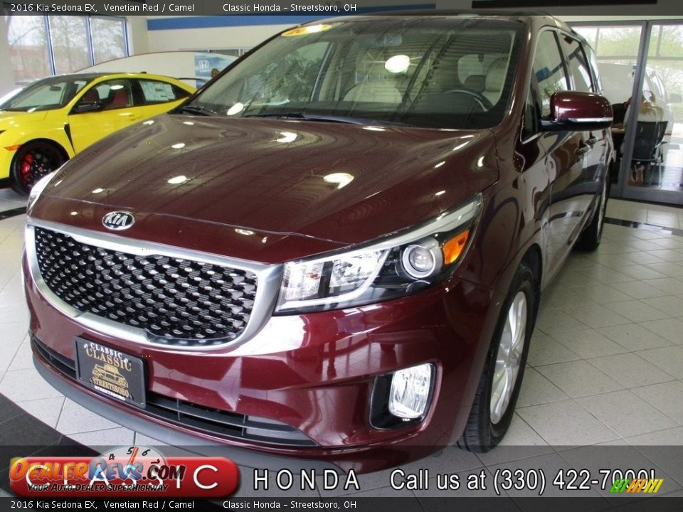 2016 Kia Sedona EX Venetian Red / Camel Photo #1