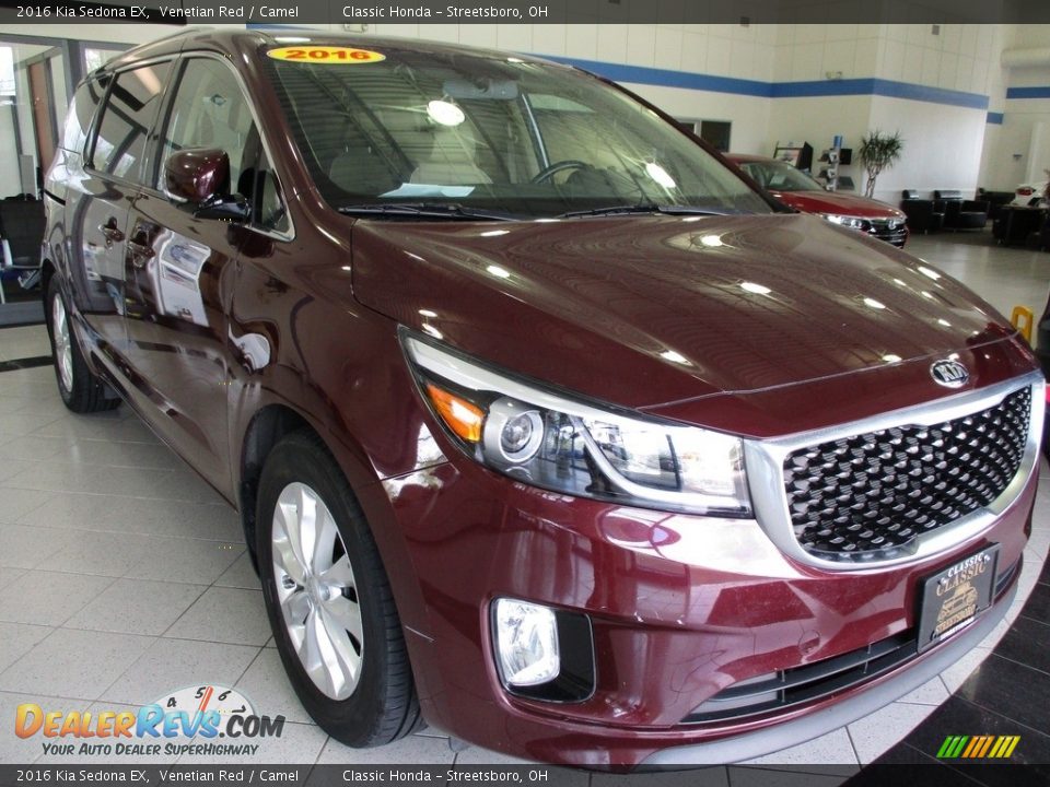 2016 Kia Sedona EX Venetian Red / Camel Photo #3