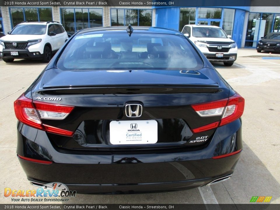 2018 Honda Accord Sport Sedan Crystal Black Pearl / Black Photo #8