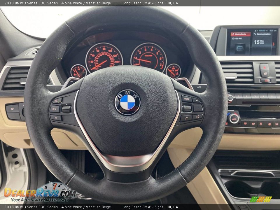 2018 BMW 3 Series 330i Sedan Alpine White / Venetian Beige Photo #18