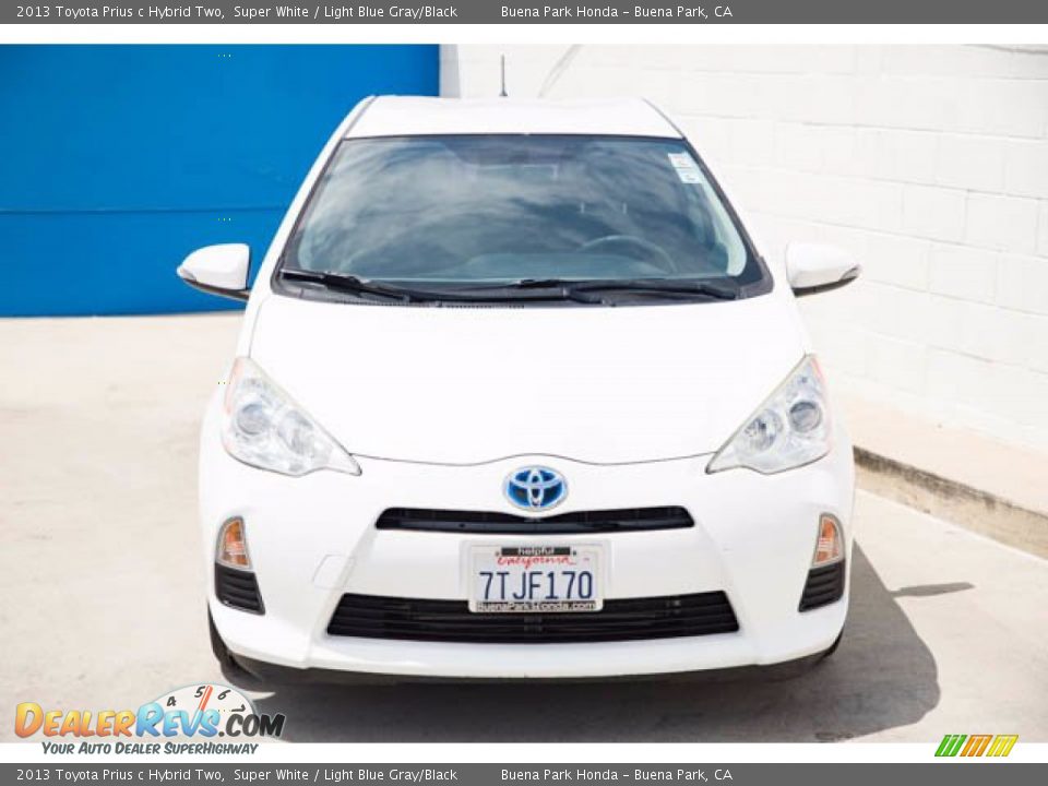 2013 Toyota Prius c Hybrid Two Super White / Light Blue Gray/Black Photo #7