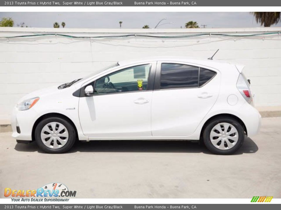 2013 Toyota Prius c Hybrid Two Super White / Light Blue Gray/Black Photo #8