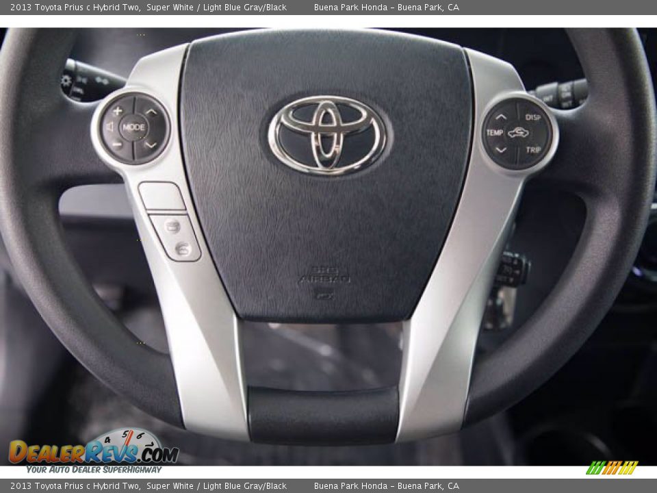 2013 Toyota Prius c Hybrid Two Super White / Light Blue Gray/Black Photo #11