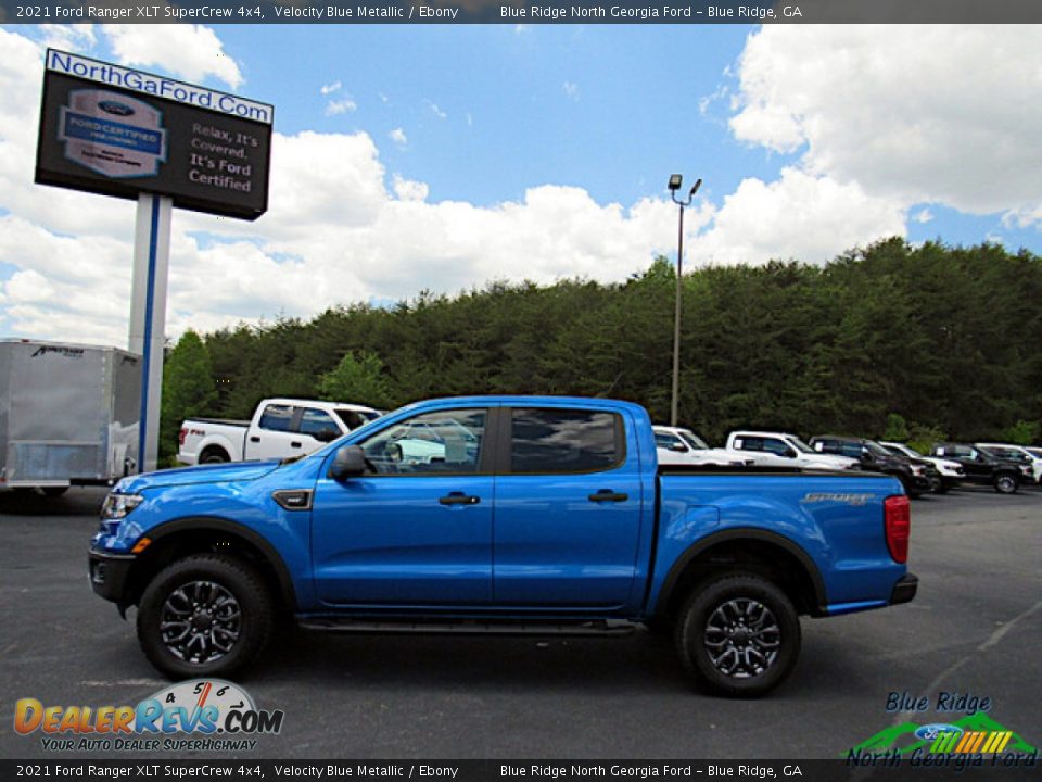2021 Ford Ranger XLT SuperCrew 4x4 Velocity Blue Metallic / Ebony Photo #2