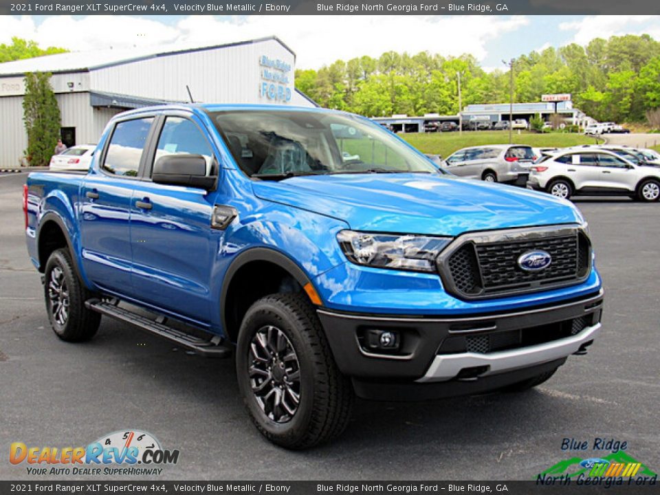 2021 Ford Ranger XLT SuperCrew 4x4 Velocity Blue Metallic / Ebony Photo #7