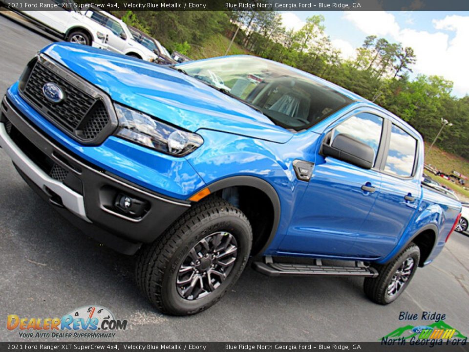 2021 Ford Ranger XLT SuperCrew 4x4 Velocity Blue Metallic / Ebony Photo #24