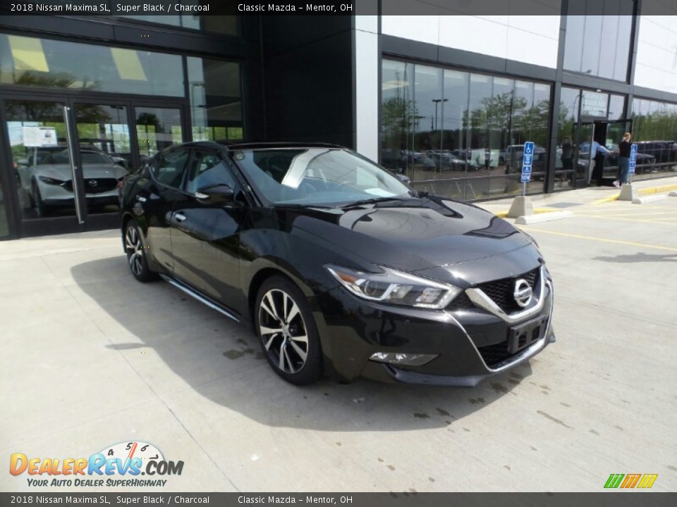 2018 Nissan Maxima SL Super Black / Charcoal Photo #1