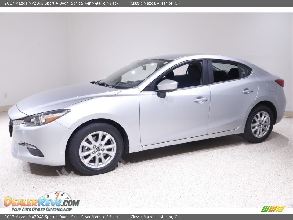 2017 Mazda MAZDA3 Sport 4 Door Sonic Silver Metallic / Black Photo #3