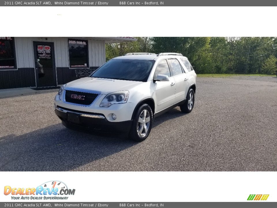 2011 GMC Acadia SLT AWD White Diamond Tintcoat / Ebony Photo #10