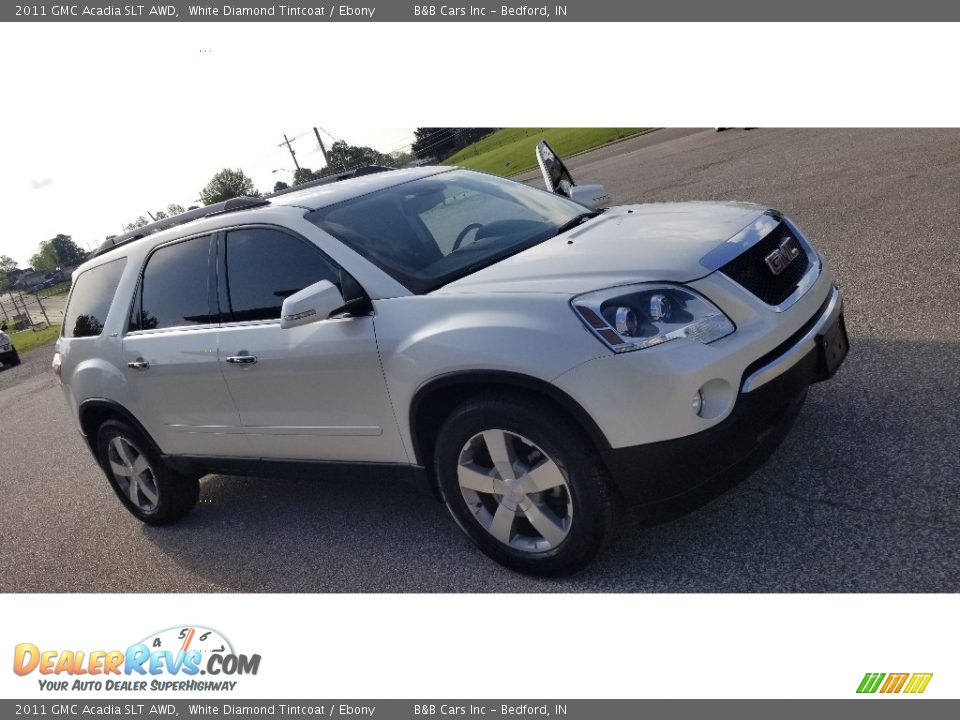 2011 GMC Acadia SLT AWD White Diamond Tintcoat / Ebony Photo #32