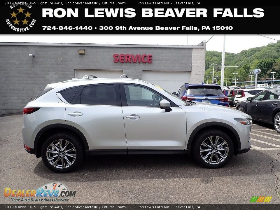 2019 Mazda CX-5 Signature AWD Sonic Silver Metallic / Caturra Brown Photo #1
