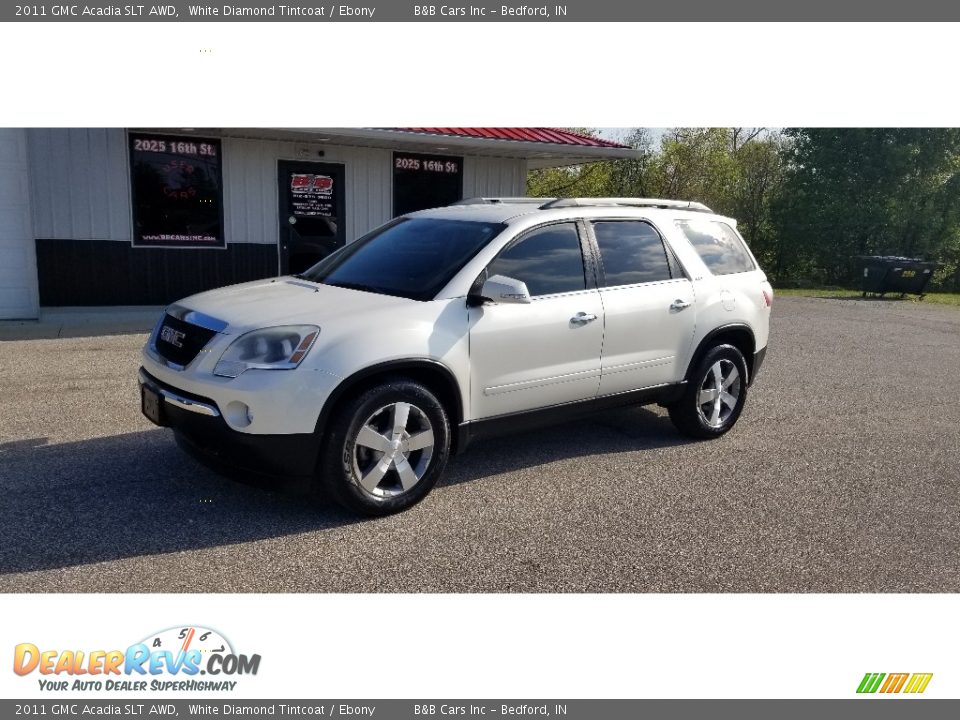 2011 GMC Acadia SLT AWD White Diamond Tintcoat / Ebony Photo #34