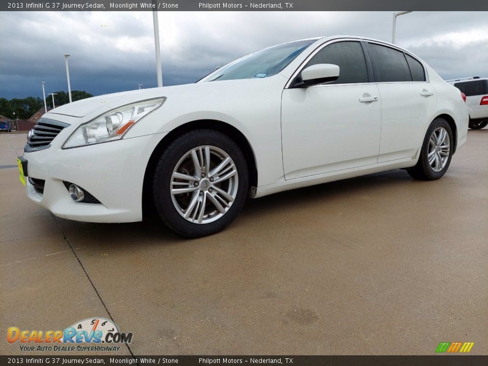 2013 Infiniti G 37 Journey Sedan Moonlight White / Stone Photo #2