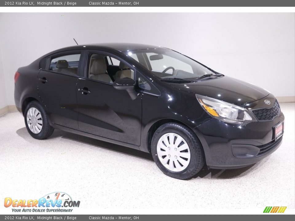 2012 Kia Rio LX Midnight Black / Beige Photo #1