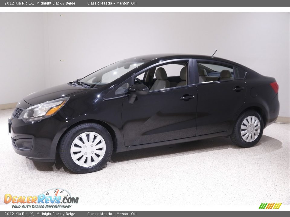 2012 Kia Rio LX Midnight Black / Beige Photo #3