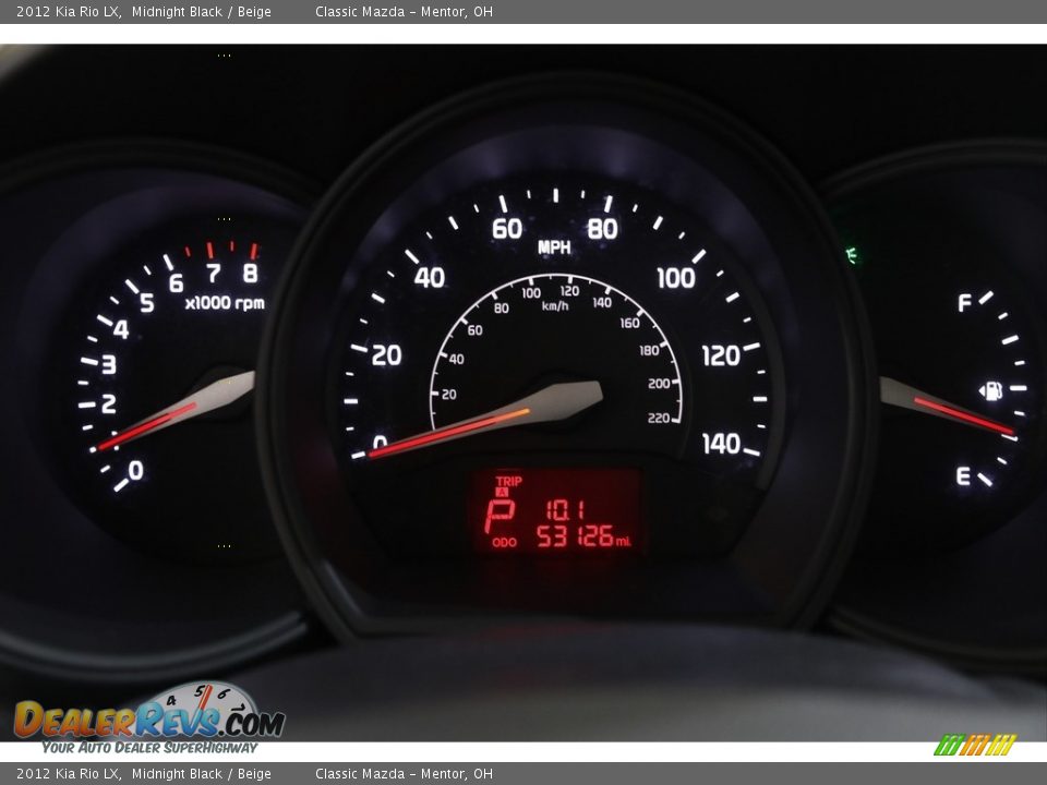 2012 Kia Rio LX Midnight Black / Beige Photo #8