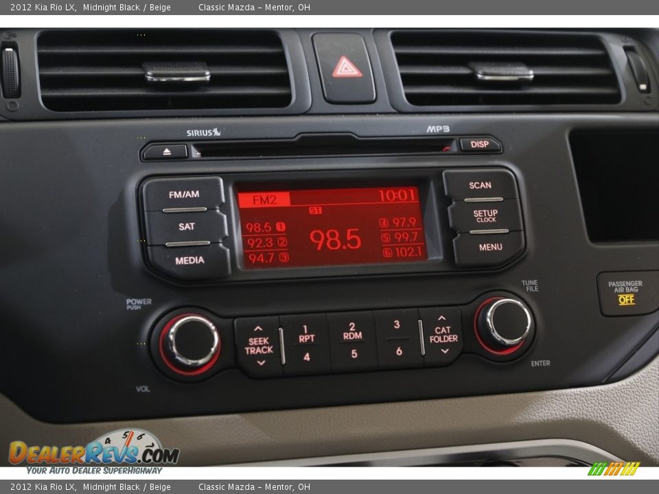 2012 Kia Rio LX Midnight Black / Beige Photo #11