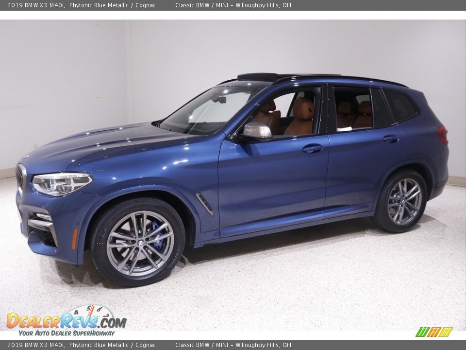 2019 BMW X3 M40i Phytonic Blue Metallic / Cognac Photo #3