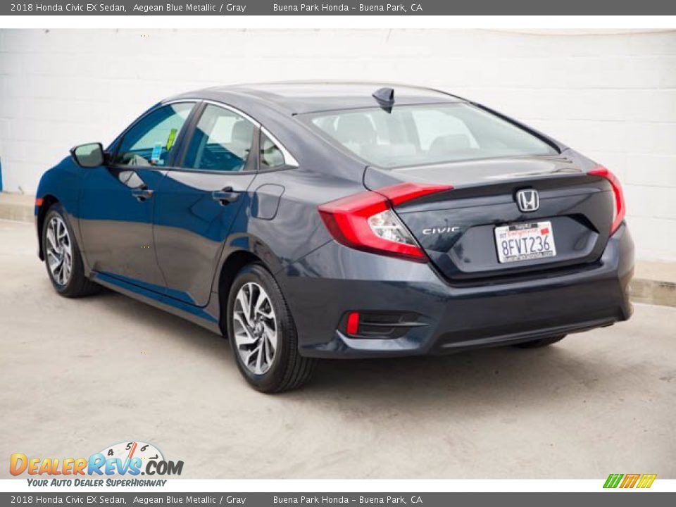 2018 Honda Civic EX Sedan Aegean Blue Metallic / Gray Photo #2