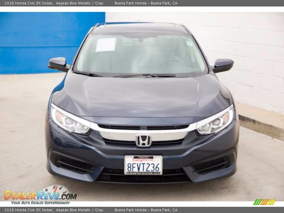 2018 Honda Civic EX Sedan Aegean Blue Metallic / Gray Photo #7