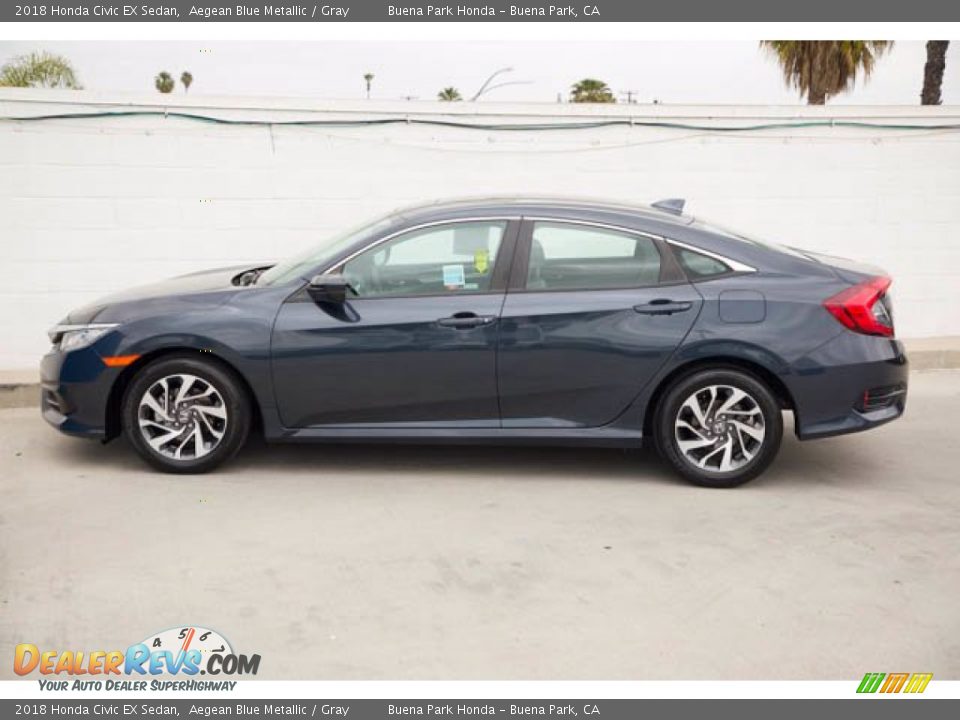 2018 Honda Civic EX Sedan Aegean Blue Metallic / Gray Photo #10