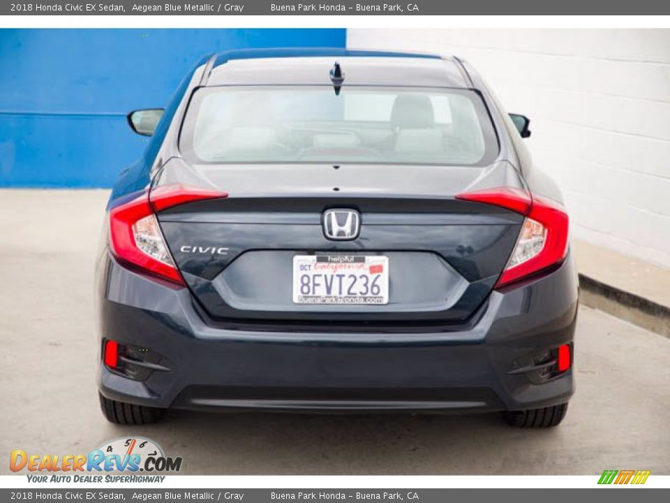 2018 Honda Civic EX Sedan Aegean Blue Metallic / Gray Photo #11