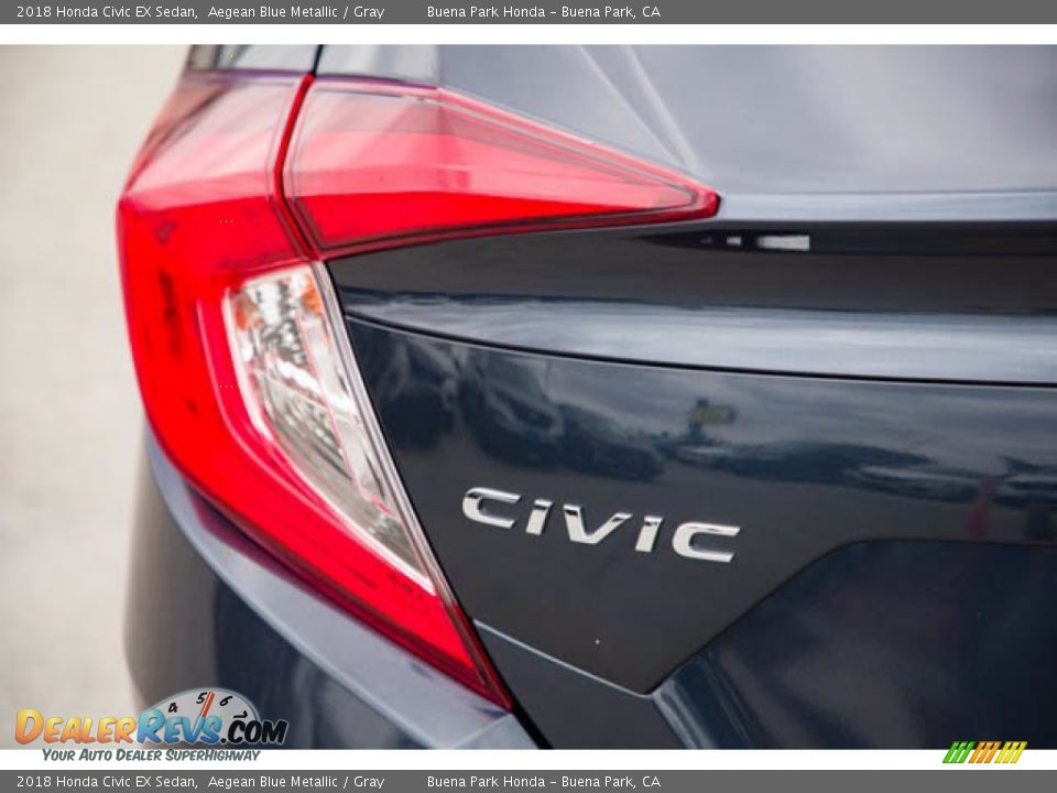 2018 Honda Civic EX Sedan Aegean Blue Metallic / Gray Photo #12