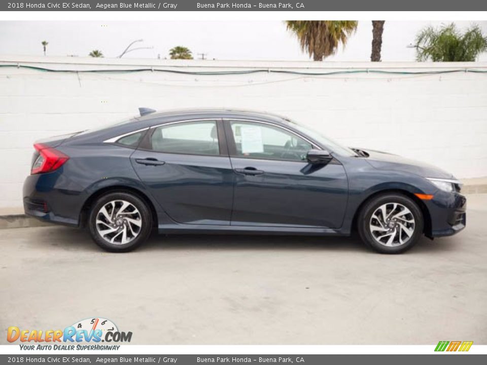 2018 Honda Civic EX Sedan Aegean Blue Metallic / Gray Photo #14