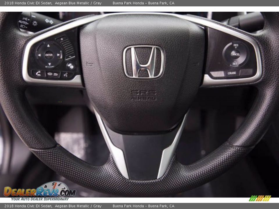 2018 Honda Civic EX Sedan Aegean Blue Metallic / Gray Photo #15