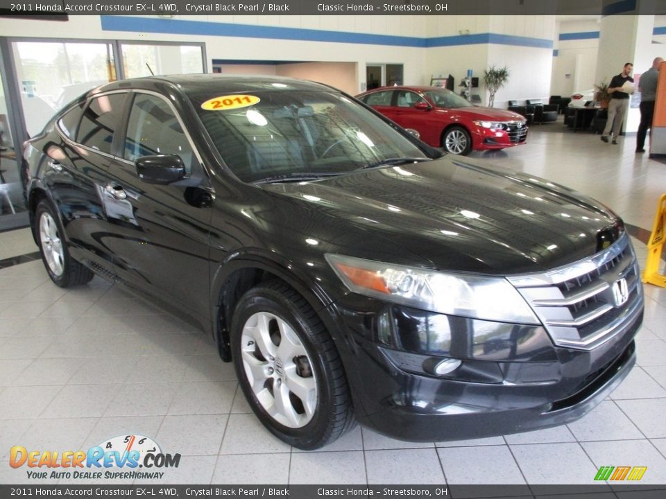2011 Honda Accord Crosstour EX-L 4WD Crystal Black Pearl / Black Photo #3