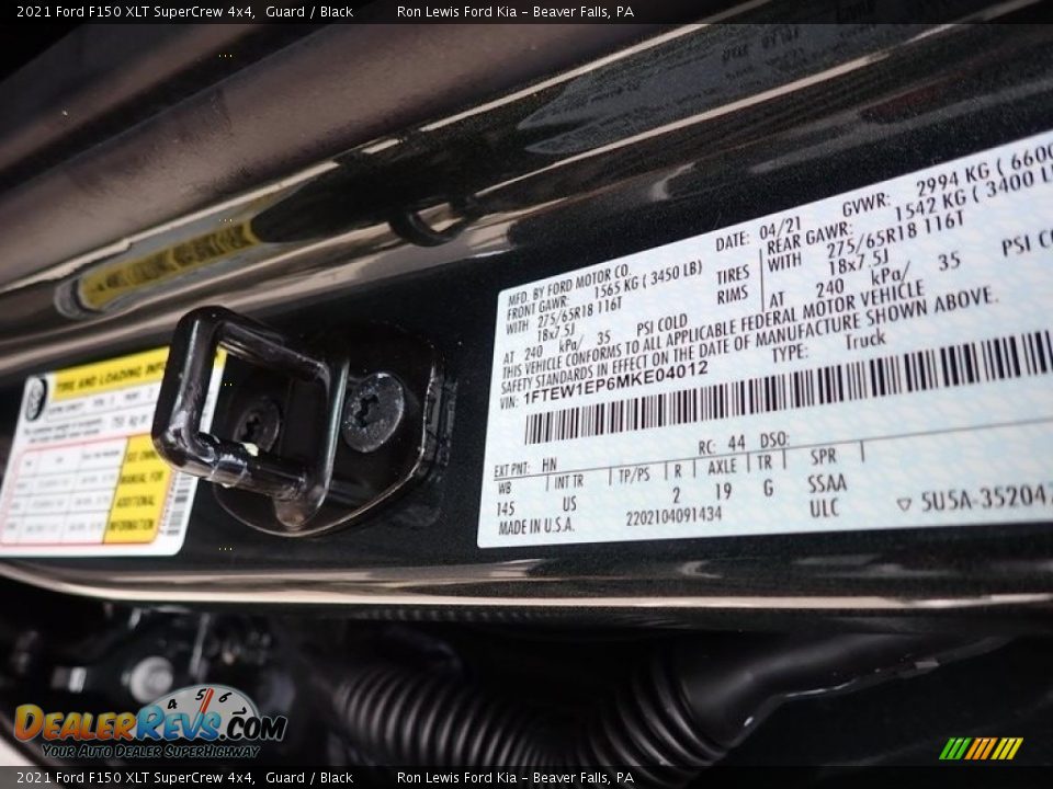 2021 Ford F150 XLT SuperCrew 4x4 Guard / Black Photo #15