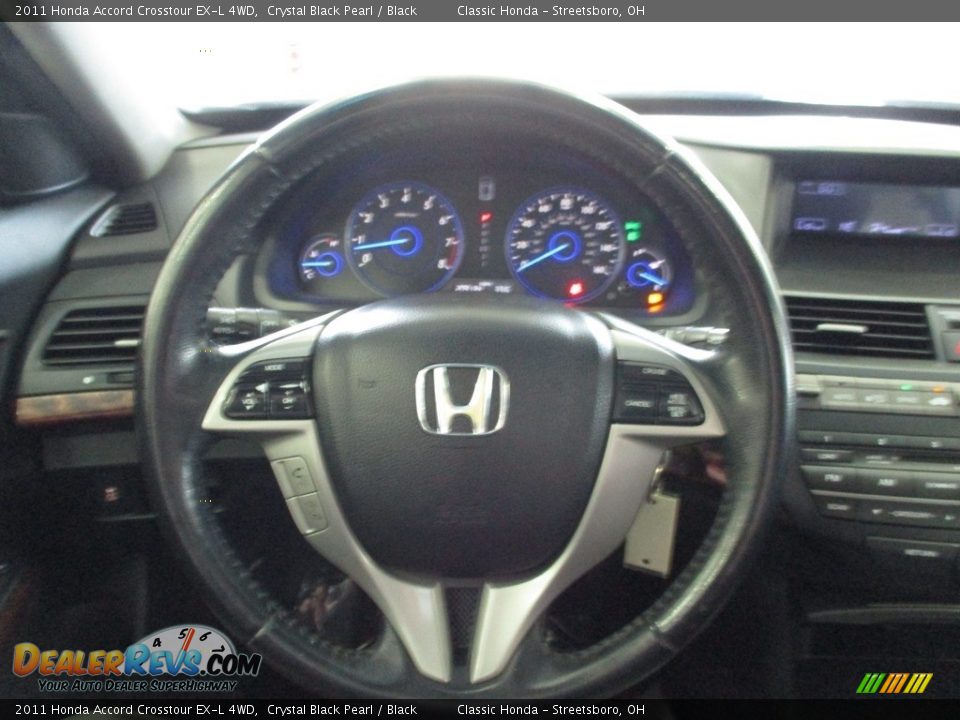 2011 Honda Accord Crosstour EX-L 4WD Crystal Black Pearl / Black Photo #30