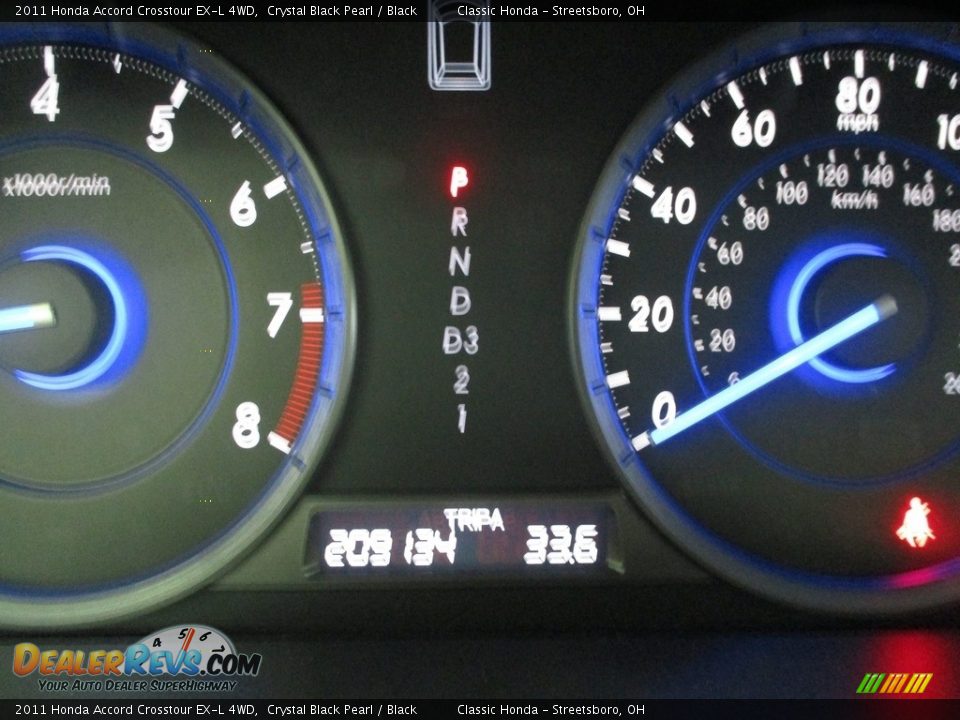 2011 Honda Accord Crosstour EX-L 4WD Crystal Black Pearl / Black Photo #32