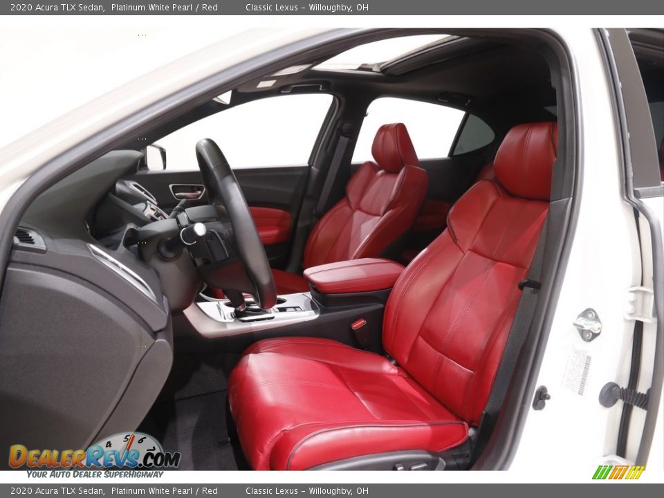 2020 Acura TLX Sedan Platinum White Pearl / Red Photo #5