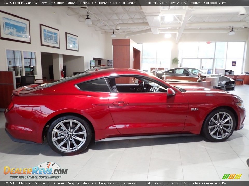 2015 Ford Mustang GT Premium Coupe Ruby Red Metallic / Ebony Recaro Sport Seats Photo #2