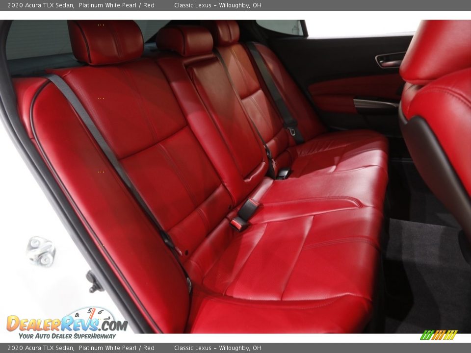 2020 Acura TLX Sedan Platinum White Pearl / Red Photo #17