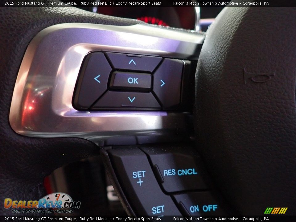 2015 Ford Mustang GT Premium Coupe Ruby Red Metallic / Ebony Recaro Sport Seats Photo #20