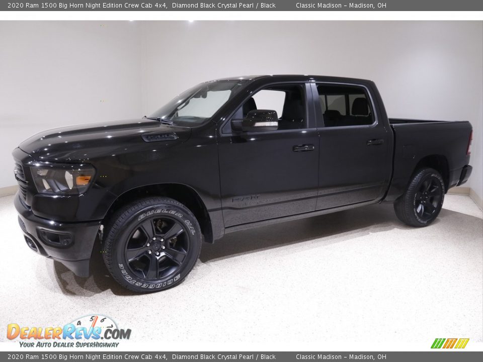 2020 Ram 1500 Big Horn Night Edition Crew Cab 4x4 Diamond Black Crystal Pearl / Black Photo #3