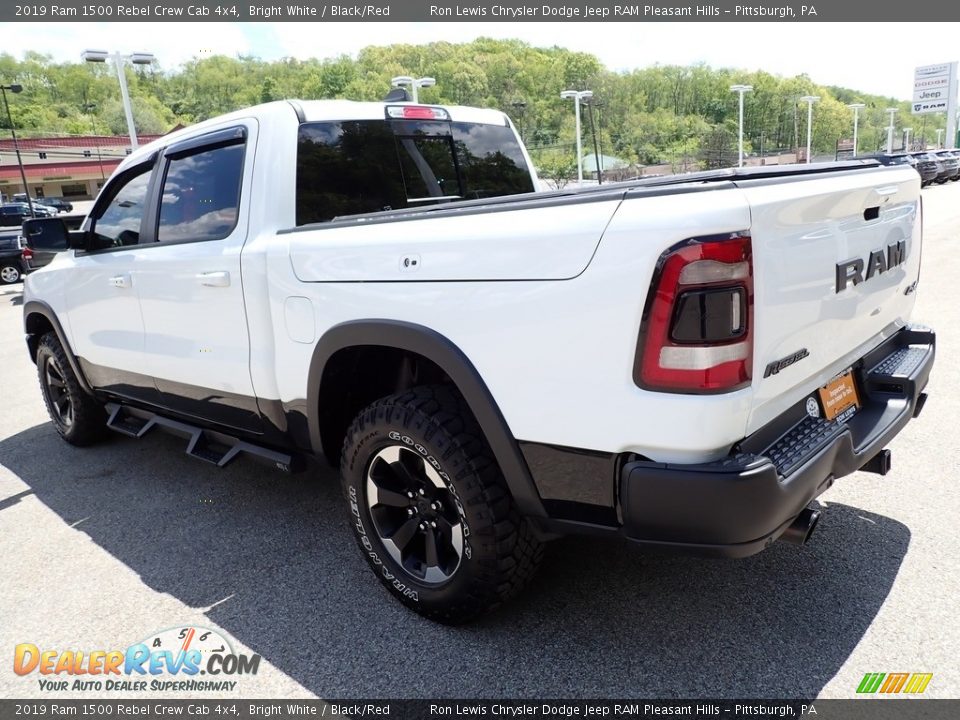 2019 Ram 1500 Rebel Crew Cab 4x4 Bright White / Black/Red Photo #3