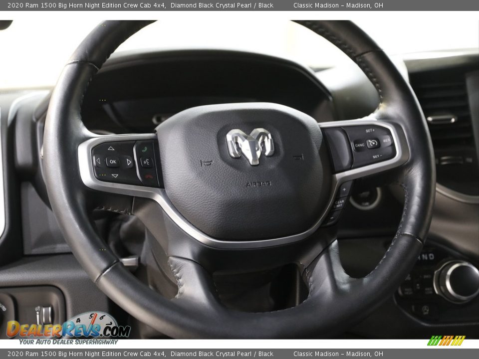 2020 Ram 1500 Big Horn Night Edition Crew Cab 4x4 Diamond Black Crystal Pearl / Black Photo #7