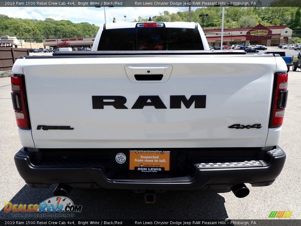 2019 Ram 1500 Rebel Crew Cab 4x4 Bright White / Black/Red Photo #4