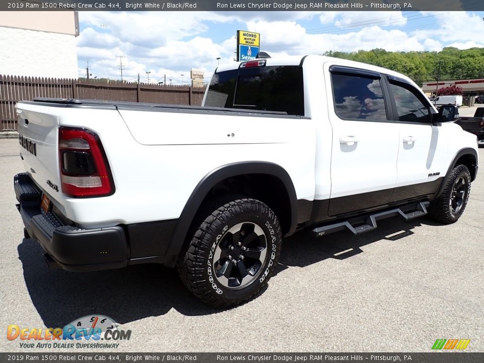 2019 Ram 1500 Rebel Crew Cab 4x4 Bright White / Black/Red Photo #6